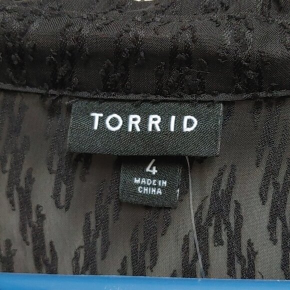 TORRID NWT Plus size 4 black long sleeve buttons down blouse top shirt t… - Picture 7 of 9